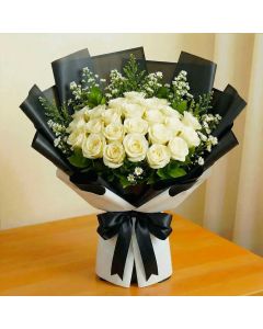 Luxury Two Dozen White Roses