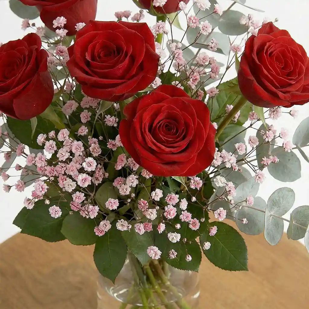 6 Red Roses